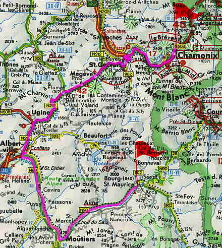 Mapa cesty 20.8.1996